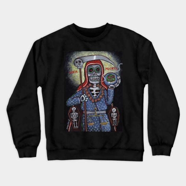 Nuestra Señora de la Santa Muerte Crewneck Sweatshirt by micalef